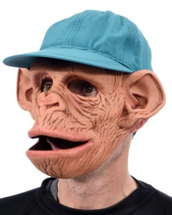 Schimpansen Maske Mit Baseball Mütze -Halloween Masken Geschäft affen maske mit baseball muetze schimpansen maske tiermaske chimp mask 21275 03
