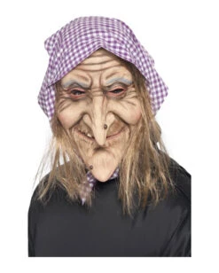 Fiese Hexen Maske Mit Kopftuch