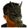 Schwarze Drachen Halbmaske 2 Schwarze Drachen Halbmaske -Halloween Masken Geschäft drachen halbmaske schwarz black dragon halloween mask horror und faschings maske 50523