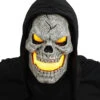 Gelbe Flammen Skull LED Maske -Halloween Masken Geschäft flammen skull led maske gelb flaming skull led mask yellow halloween skelett maske 52683 4
