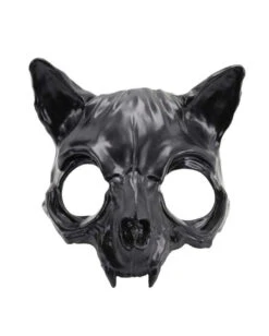 Schwarze Fledermaus Schädel Halbmaske