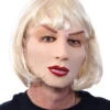 Realistische Frauenmaske Mit Kurzhaar -Halloween Masken Geschäft frauenmaske aus latex mit blonder peruecke cross dresser maske travestie maske lady boy maske 24299 01