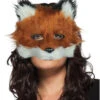 Fuchs Maske Mit Kunstfell -Halloween Masken Geschäft fuchs halbmaske aus pluesch tiermaske fox mask 28028
