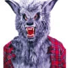 Graue Werwolf Maske Mit Zähnen -Halloween Masken Geschäft graue werwolf maske mit zaehnen horror maske fuer halloween 13324