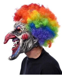 Horror Clown Maske Mit Rainbow Afro -Halloween Masken Geschäft horror clown maske mit rainbow afro killer clown maske halloween maske halloween maske 17724 03