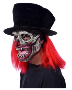 Horror Clown Maske Mit Hut -Halloween Masken Geschäft horror clown maske mit zylinder horror clown mask with top hat 19346 03