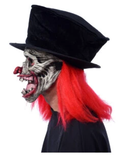 Horror Clown Maske Mit Hut -Halloween Masken Geschäft horror clown maske mit zylinder horror clown mask with top hat 19346 04