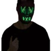 Leuchtende LED Maske Grün - Schwarz -Halloween Masken Geschäft leuchtende led maske gruen schwarz 37510 1