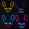 Beleuchtete Hasen LED Maske -Halloween Masken Geschäft neon licht bunny maske neon light bunny mask halloween horror hasen maske 53434