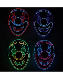 Beleuchtete Clown LED Maske