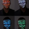 Beleuchtete Vendetta LED Maske -Halloween Masken Geschäft neon licht vendetta maske neon light vendetta mask halloween horror vendetta maske 53440