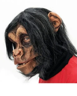 Schimpansen Maske Deluxe -Halloween Masken Geschäft schimpansen maske affenmaske chimp mask tiermaske 14243 03