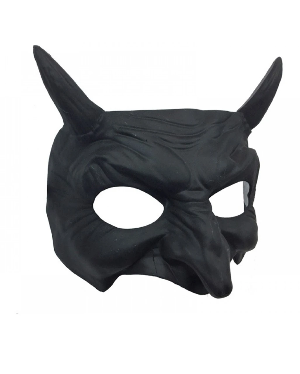 Schwarze Teufels Halbmaske Mit Hörner 4 Schwarze Teufels Halbmaske Mit Hörner – Bild 2