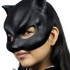 Catwoman Latex Halbmaske -Halloween Masken Geschäft schwarze katzenmaske black cat maske catwoman maske katzen lady maske halloween maske faschings maske 14145 01