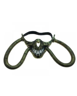 Steampunk Totenkopf Halbmaske Mit Schlauch