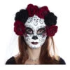 Sugar Skull Maske Mit Blumen & Schleier -Halloween Masken Geschäft sugar skull maske mit blueten und schleier day of the dead mask with roses and veil 50515 01