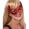 Teufelsmaske Rot -Halloween Masken Geschäft teufel augenmaske mit pailetten faschingsmaske satansmaske devil mask with sequin 8801352 01