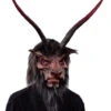 Krampus Maske Mit Hörnern & Kunstfell -Halloween Masken Geschäft underworld overlord makse biest mit riesen hoernern latexmaske fuer halloween und fasching zagone overlord mask 28300