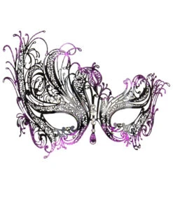 Augenmaske Mit Strass Violett/schwarz