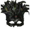 Venezianische Augenmaske Mit Totenkopf & Federn -Halloween Masken Geschäft venezianische totenschaedel maske venezianische piratenmaske venetian eyemask 25307